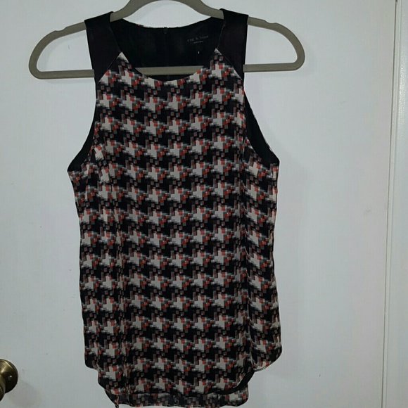 Clemence Houndstooth Leathertrim Top - Picture 5 of 8